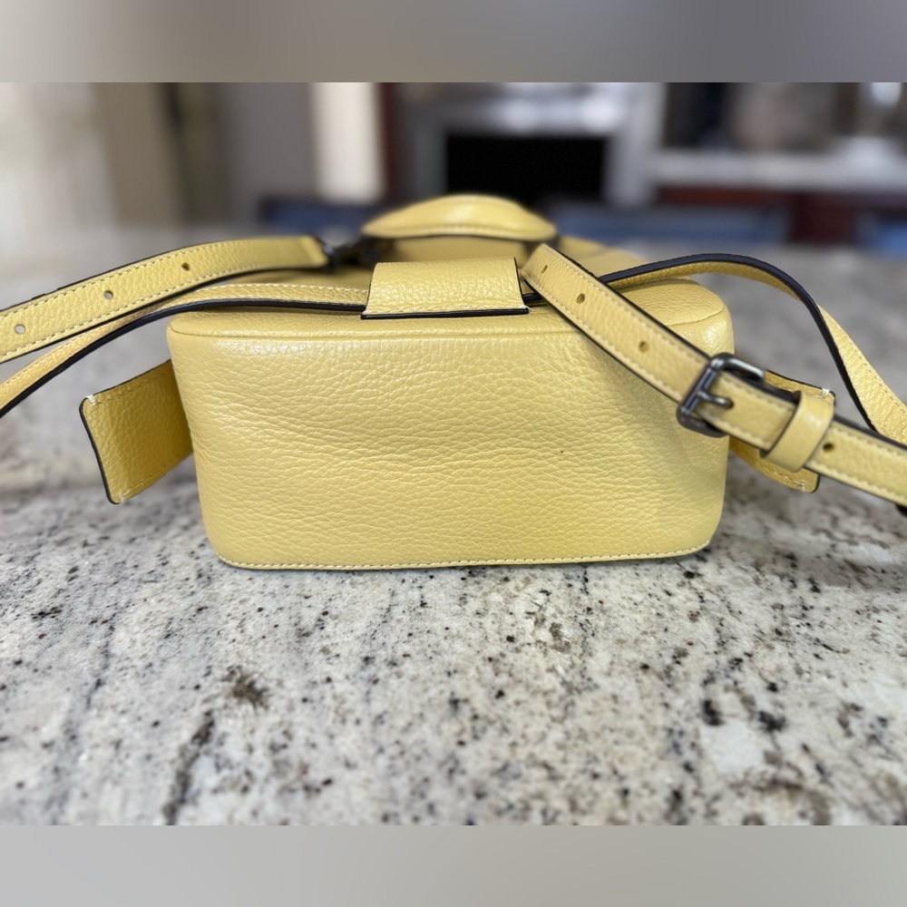 Coach Andi Mini Backpack Yellow Purse 2 way Handbag Daypack Pebbled Leather Tote - Picture 14 of 14